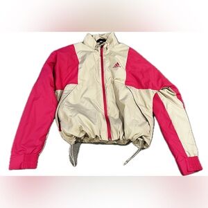 Adidas Womens Puffer Jacket in Pink and Cream Size XS